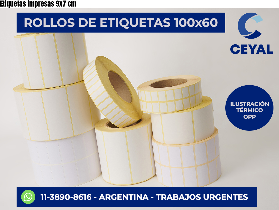 Etiquetas impresas 9×7 cm