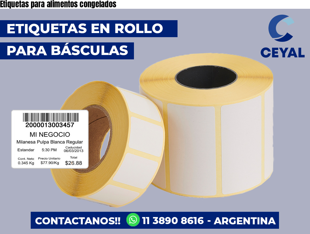 Etiquetas para alimentos congelados
