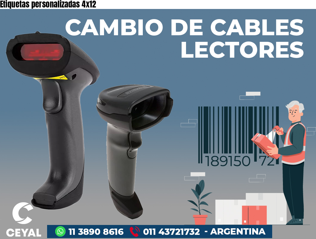 Etiquetas personalizadas 4x12 
