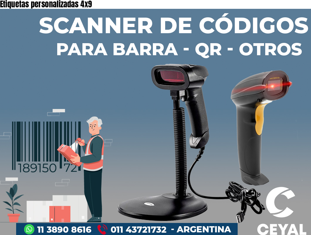 Etiquetas personalizadas 4x9