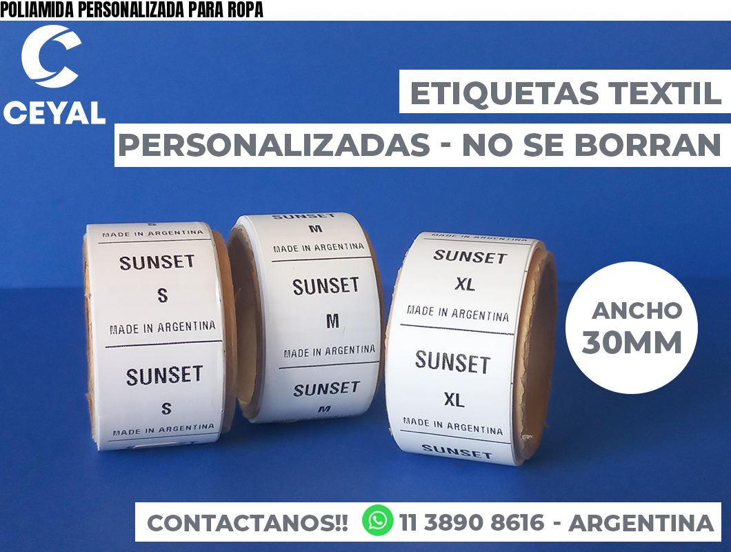 POLIAMIDA PERSONALIZADA PARA ROPA