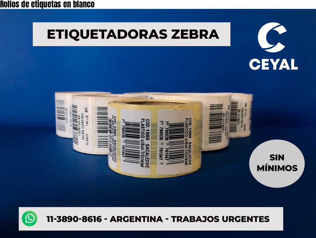 Rollos de etiquetas en blanco