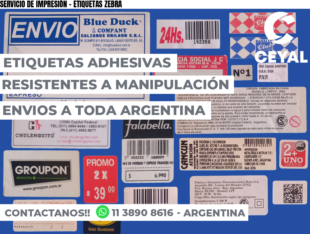 SERVICIO DE IMPRESIÓN – ETIQUETAS ZEBRA