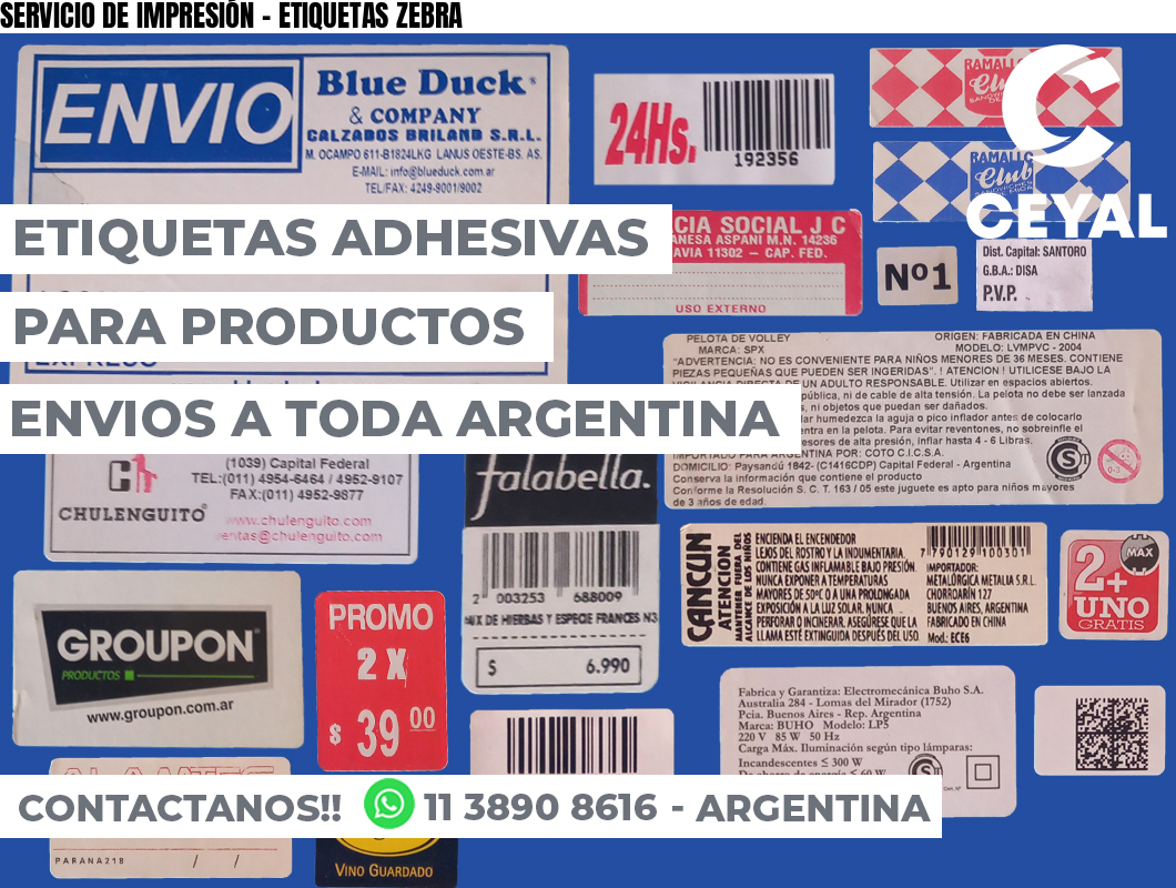 SERVICIO DE IMPRESIÓN – ETIQUETAS ZEBRA