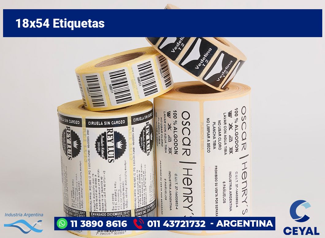 18x54 Etiquetas