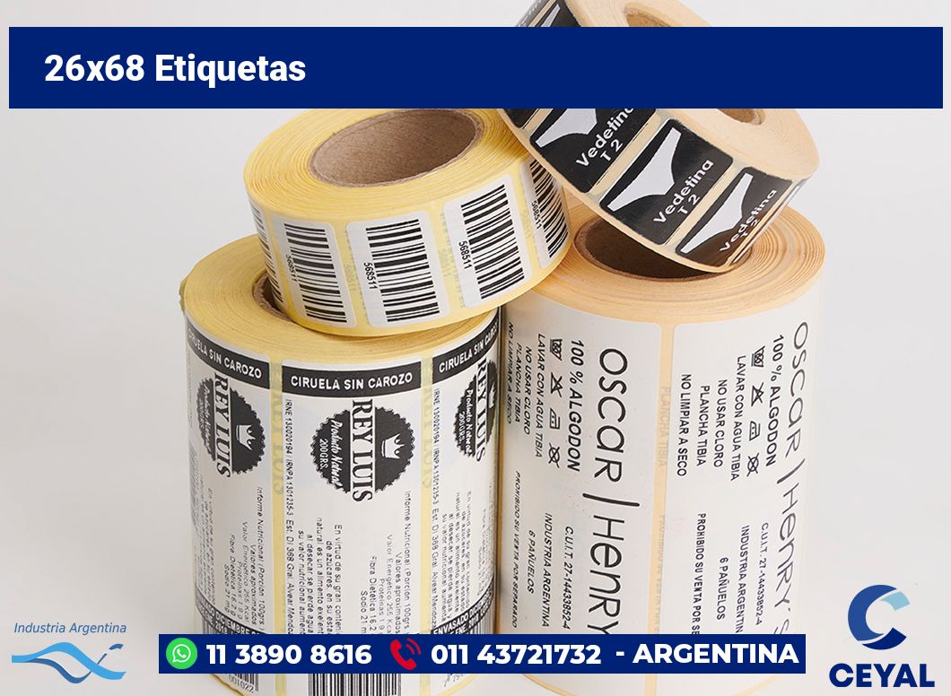 26×68 Etiquetas