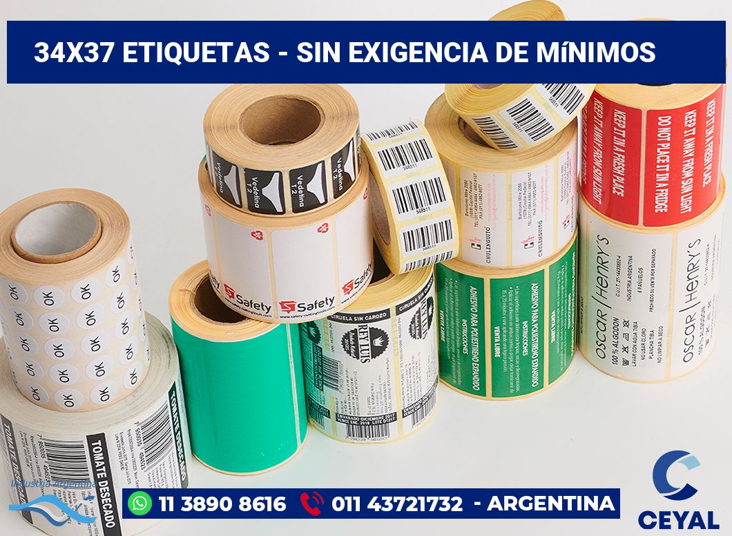 34×37 Etiquetas