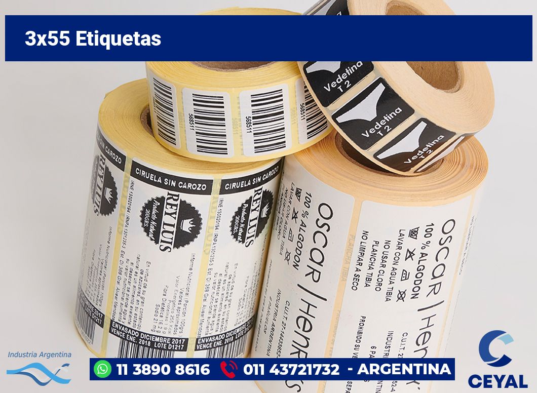 3×55 Etiquetas