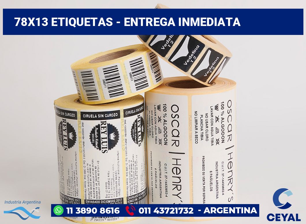 78x13 Etiquetas