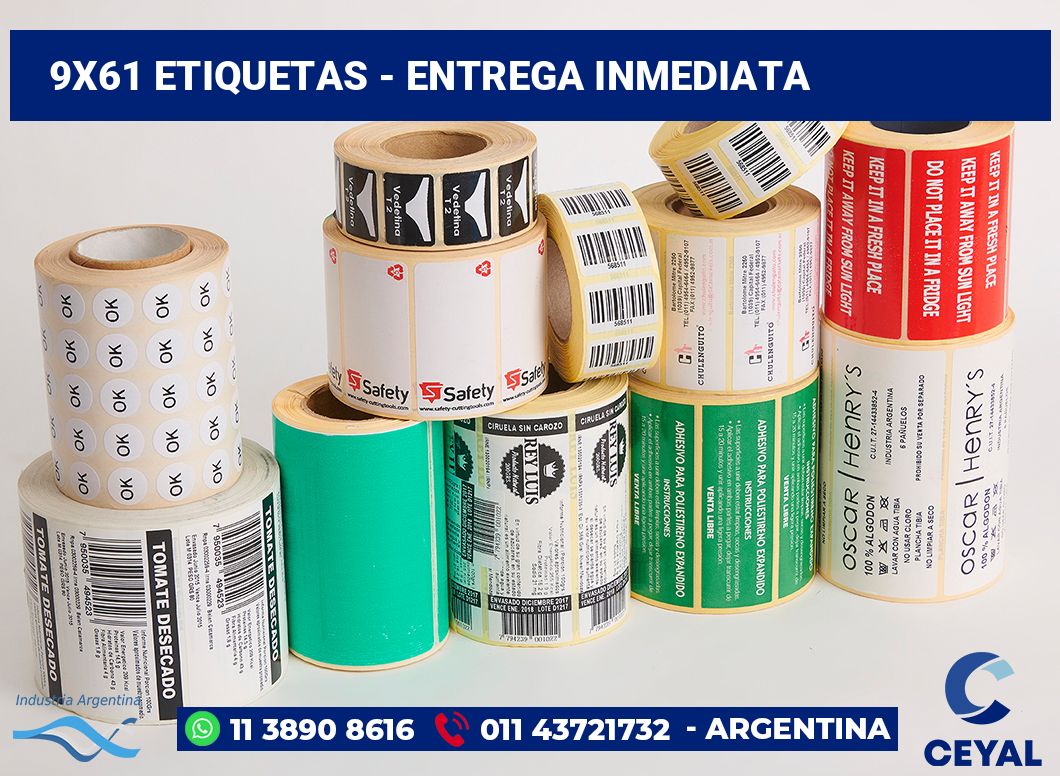 9×61 Etiquetas