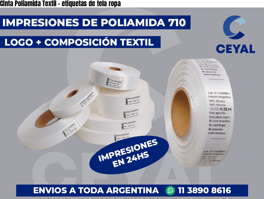 Cinta Poliamida Textil – etiquetas de tela ropa