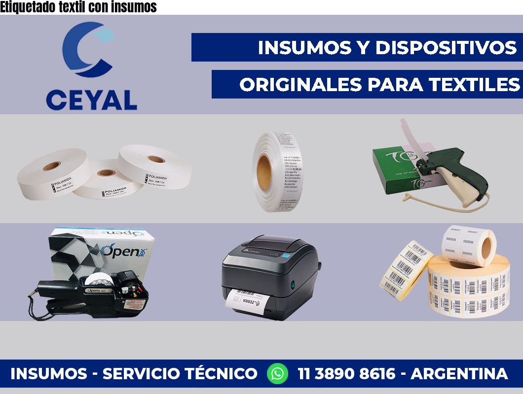 Etiquetado textil con insumos