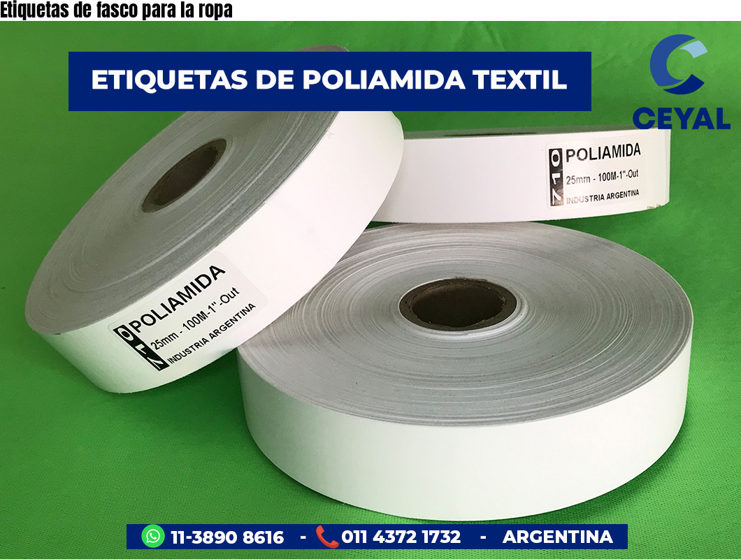 Etiquetas de fasco para la ropa