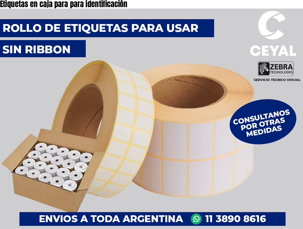 Etiquetas en caja para para identificación