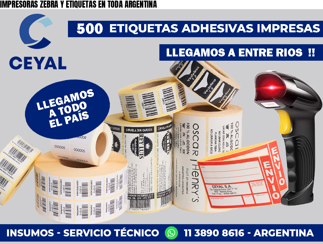 IMPRESORAS ZEBRA Y ETIQUETAS EN TODA ARGENTINA