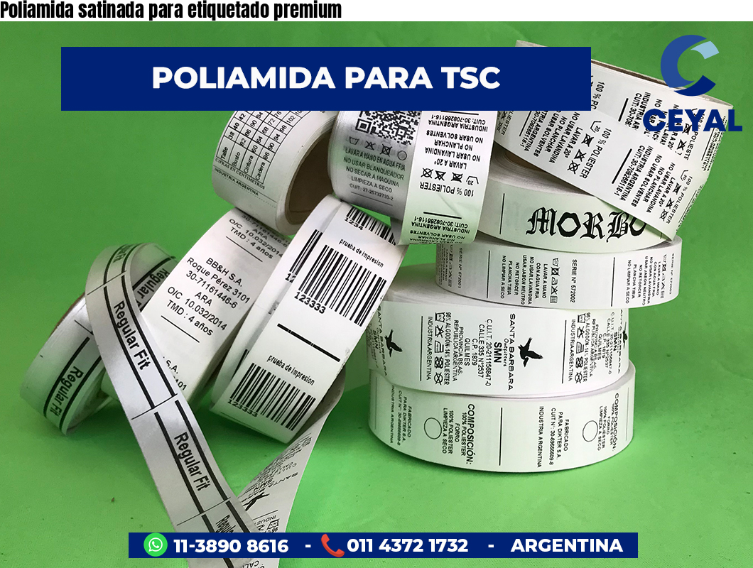 Poliamida satinada para etiquetado premium