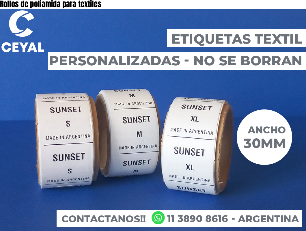 Rollos de poliamida para textiles