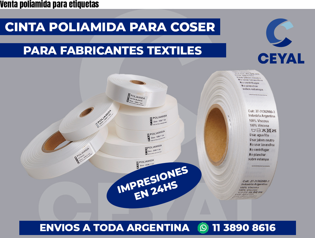 Venta poliamida para etiquetas