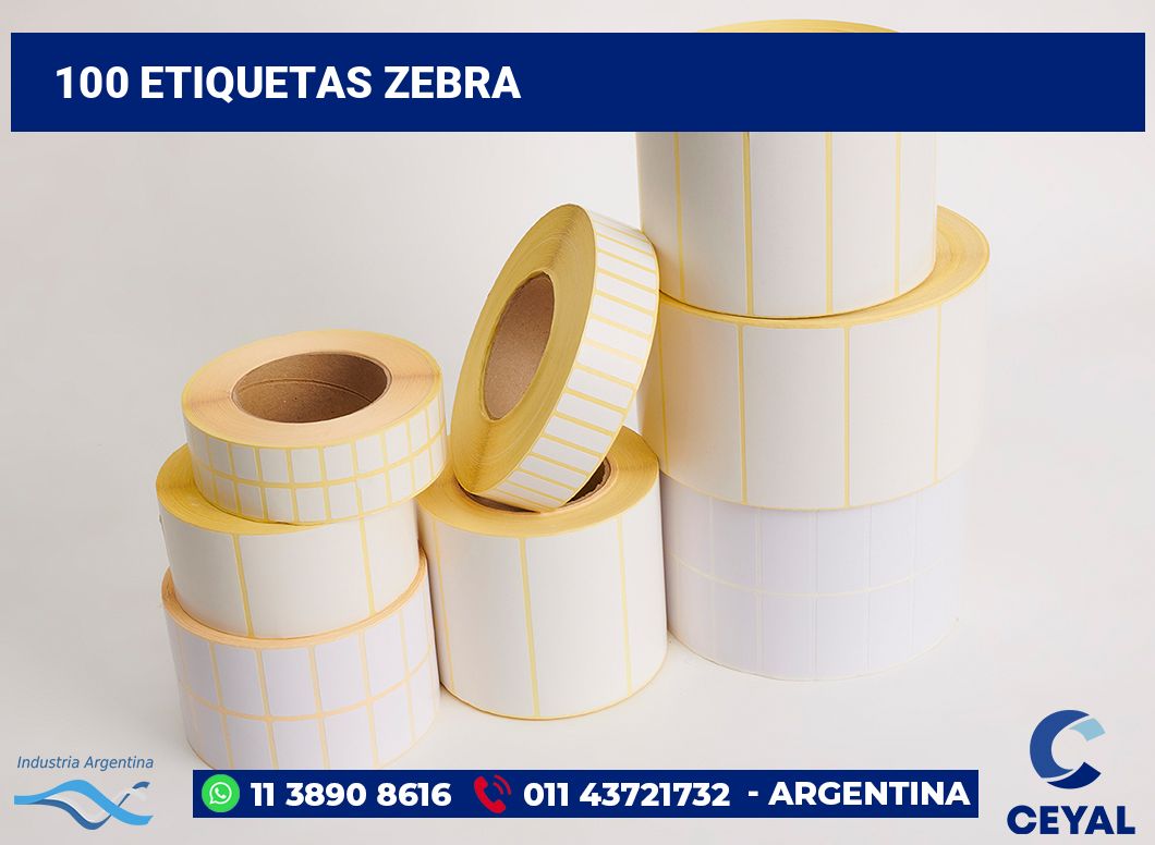 100 Etiquetas zebra