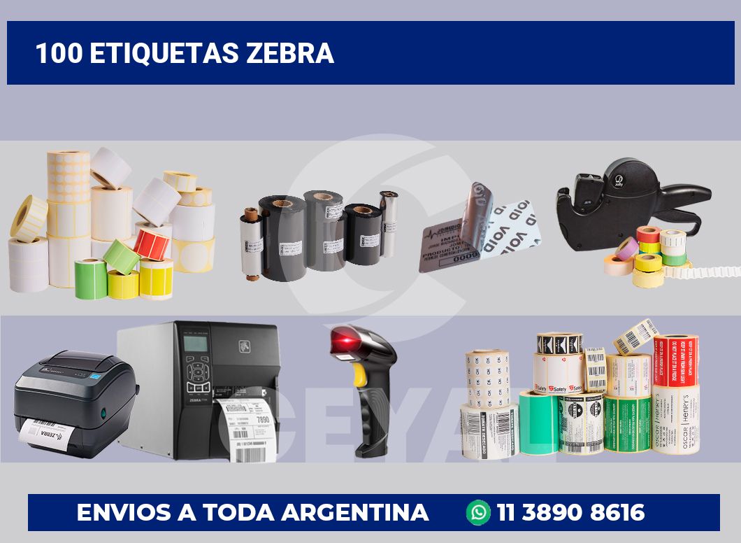 100 Etiquetas zebra