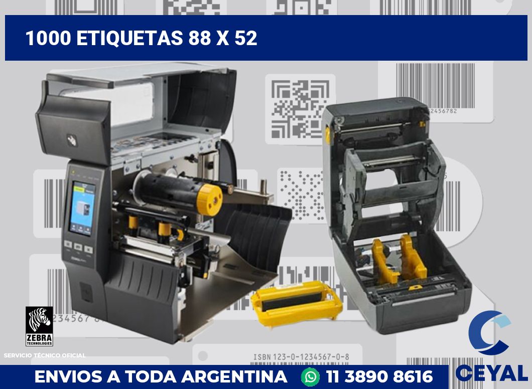 1000 etiquetas 88 x 52