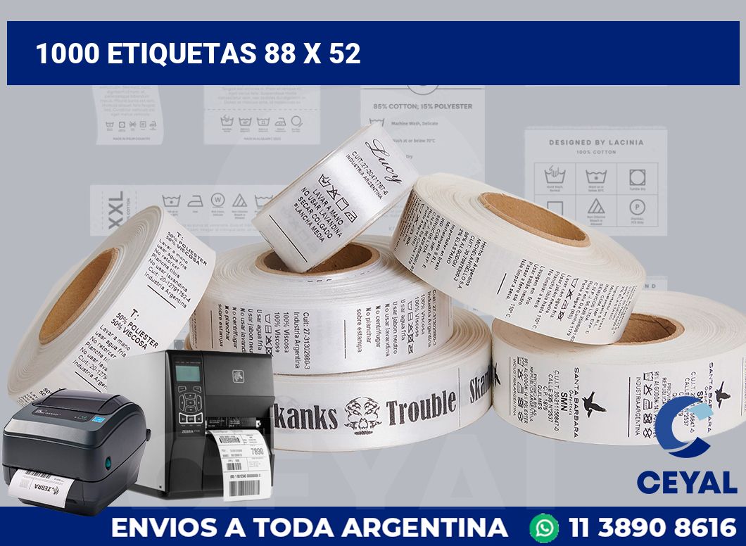 1000 etiquetas 88 x 52