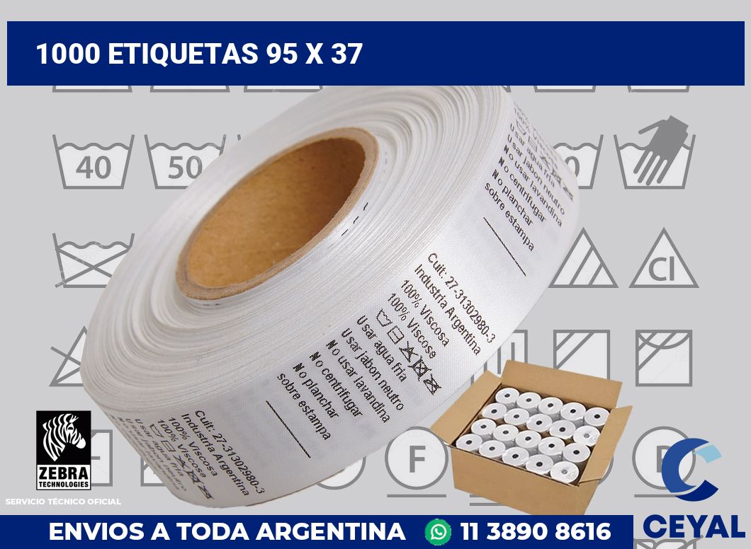 1000 etiquetas 95 x 37