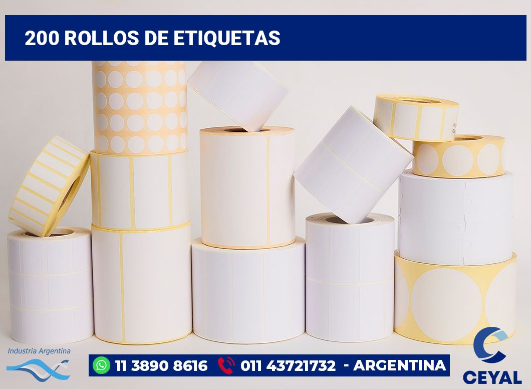 200 Rollos de etiquetas