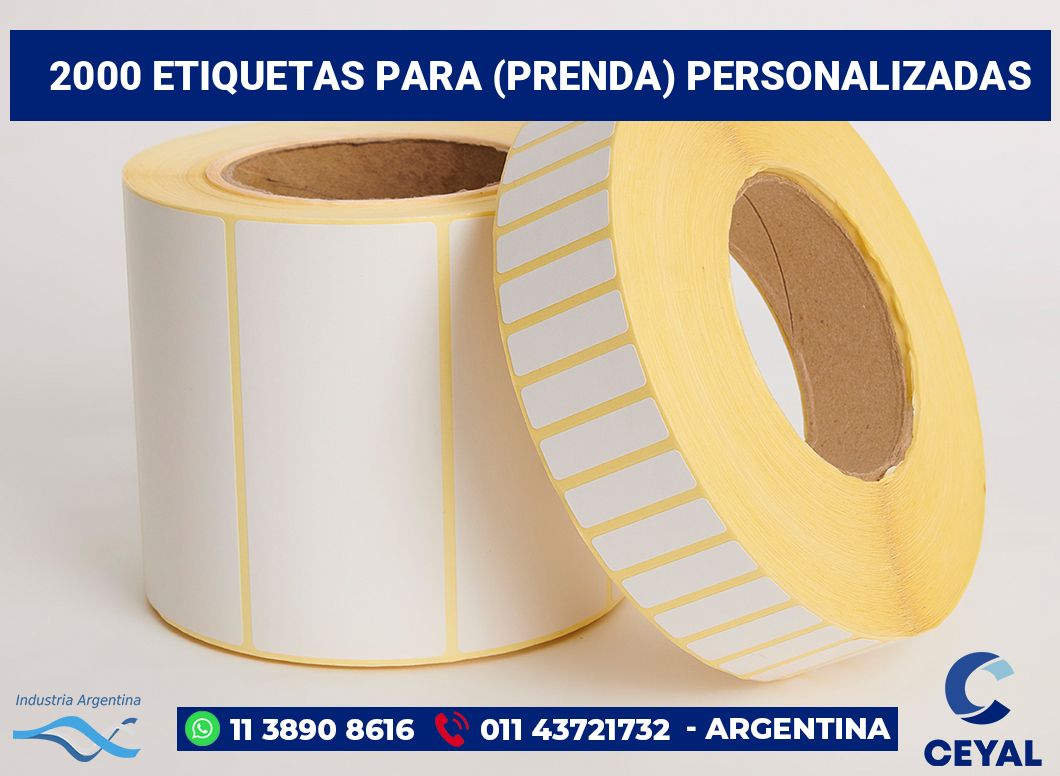 2000 Etiquetas para (prenda) personalizadas