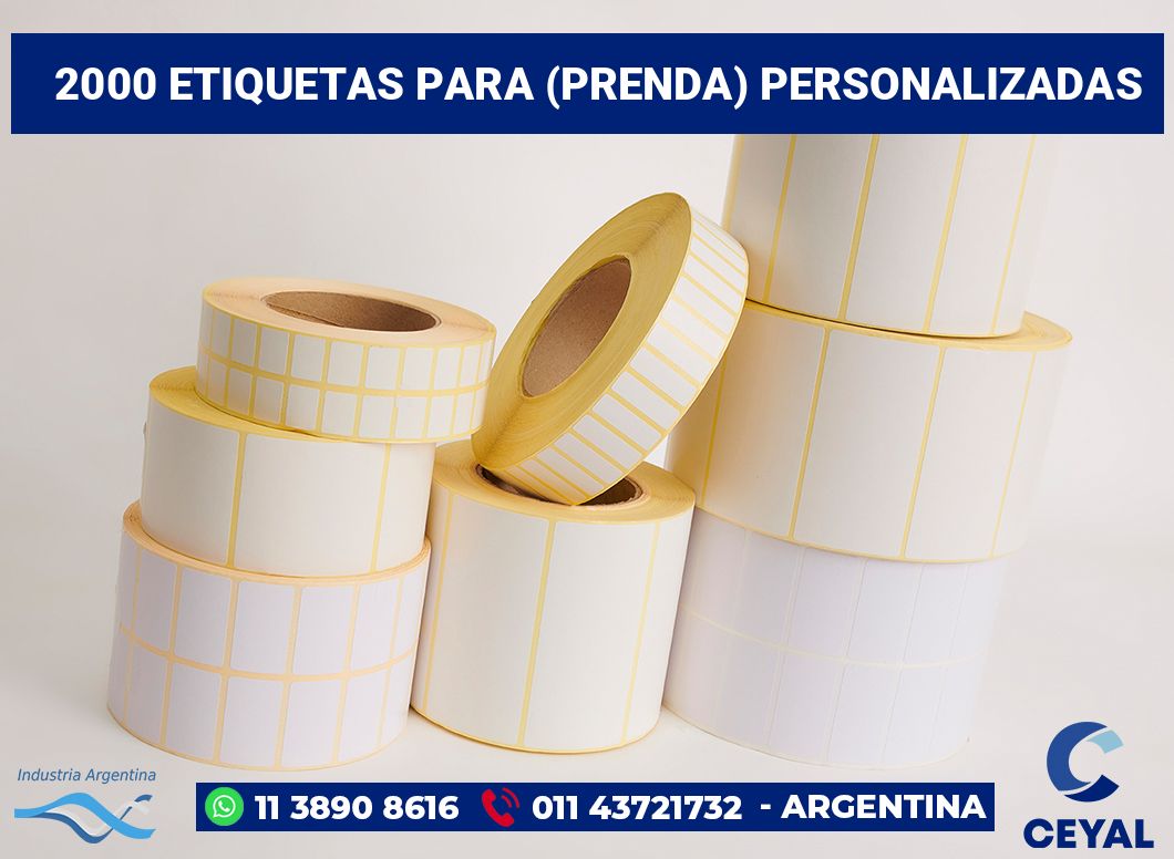 2000 Etiquetas para (prenda) personalizadas
