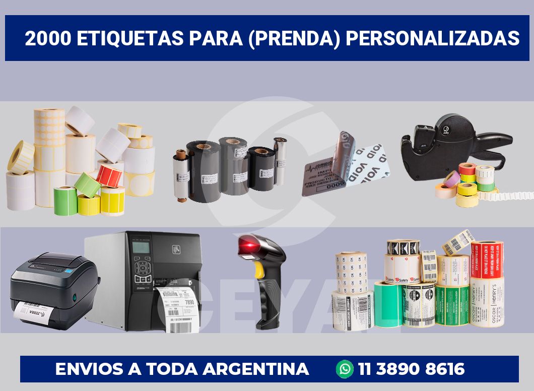 2000 Etiquetas para (prenda) personalizadas