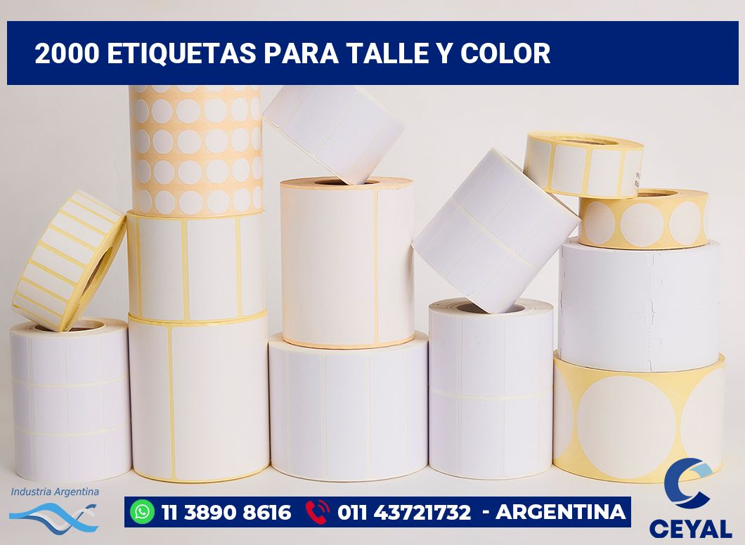 2000 Etiquetas para talle y color
