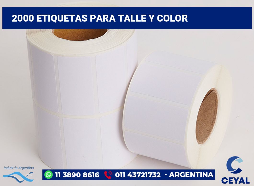 2000 Etiquetas para talle y color