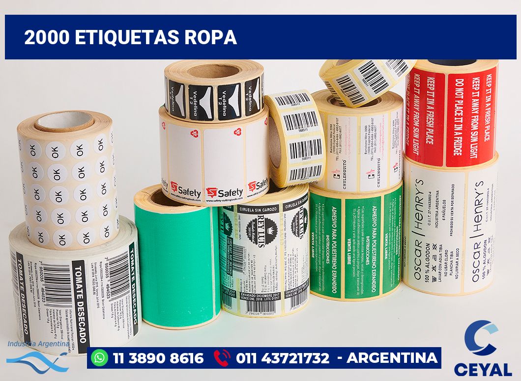 2000 Etiquetas ropa