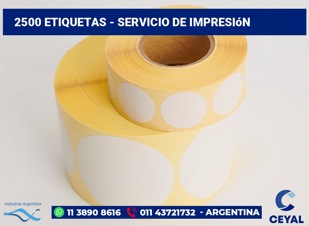 2500 etiquetas - servicio de impresión