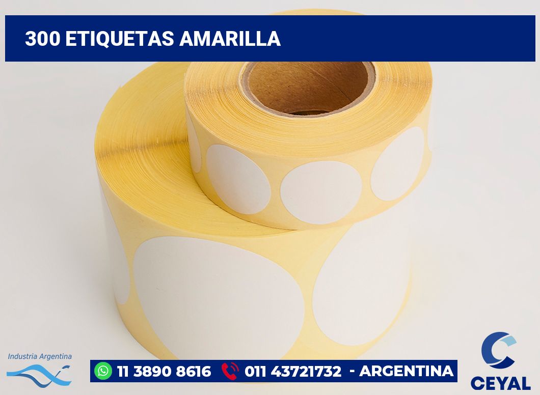 300 Etiquetas amarilla