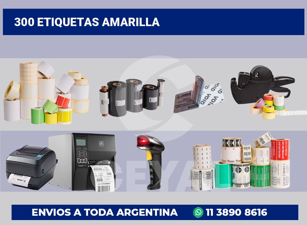 300 Etiquetas amarilla