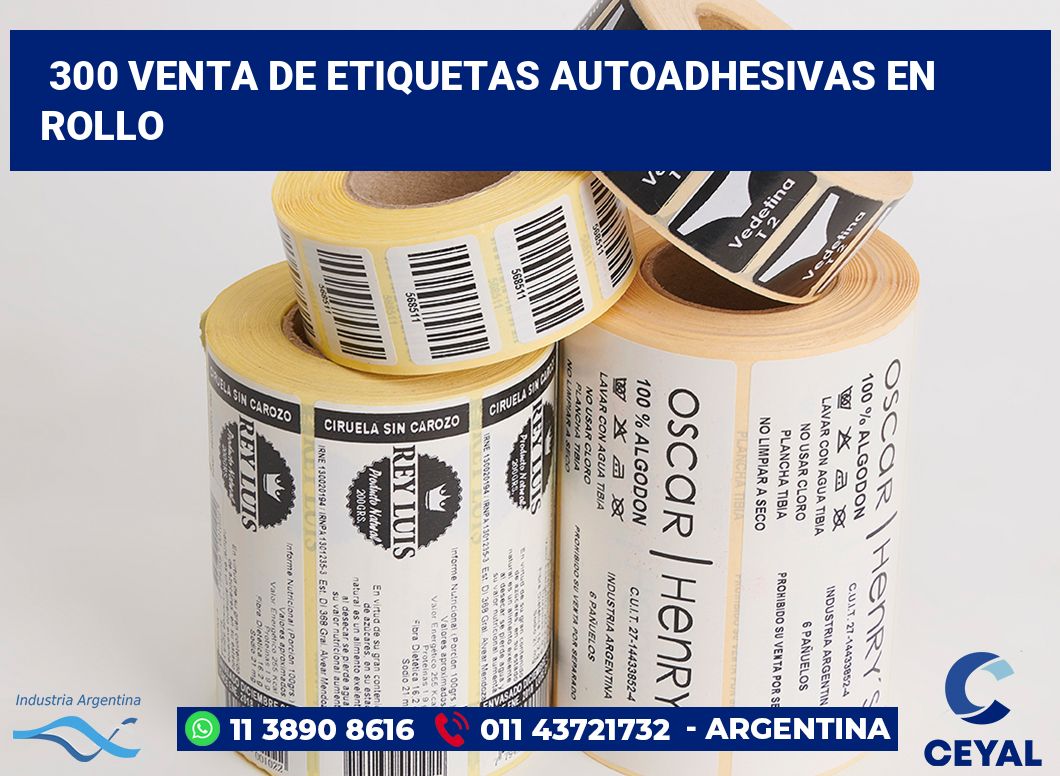 300 Venta de etiquetas autoadhesivas en rollo