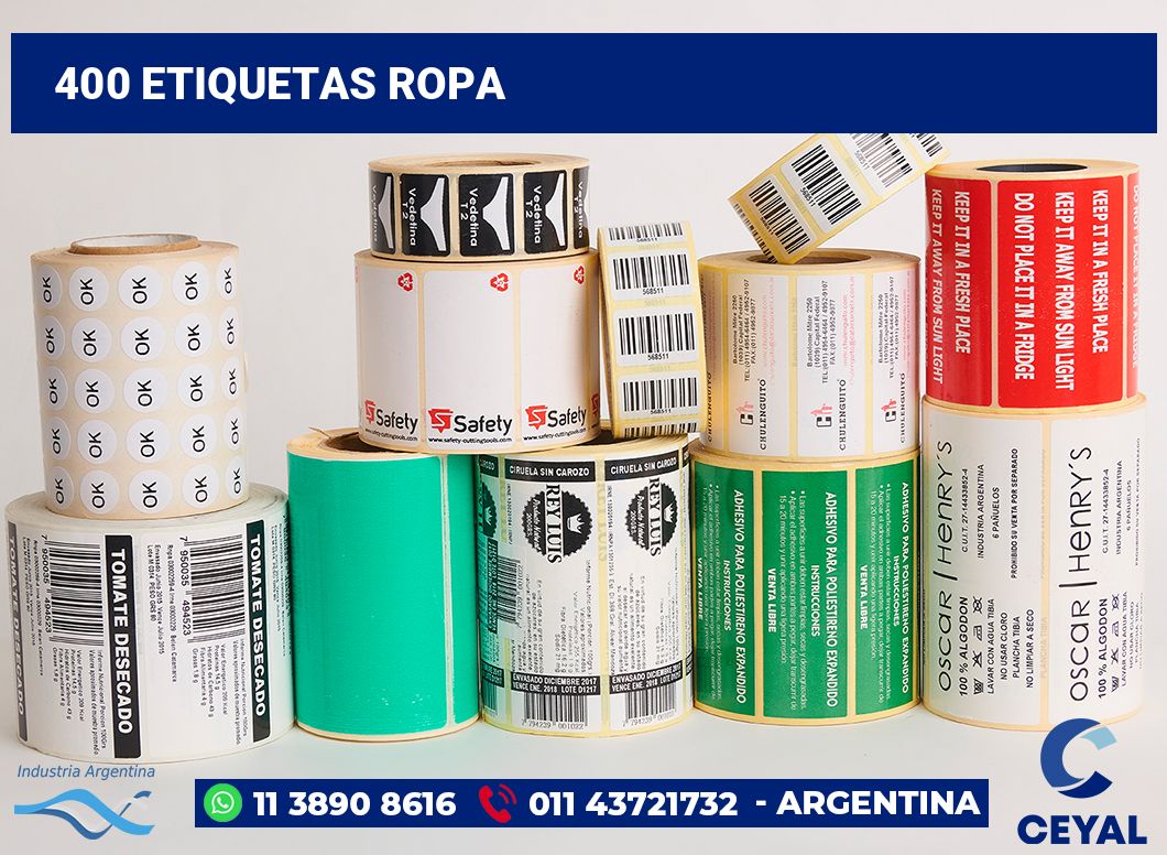400 Etiquetas ropa