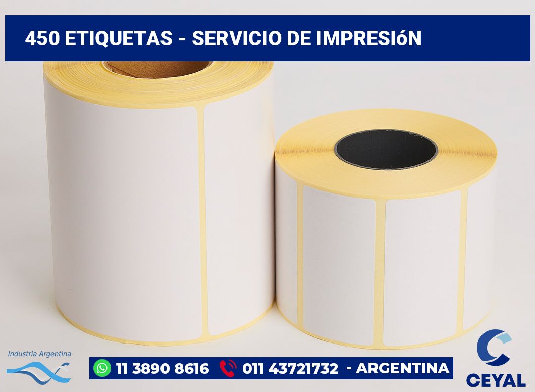 450 etiquetas - servicio de impresión