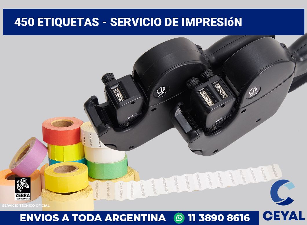 450 etiquetas - servicio de impresión