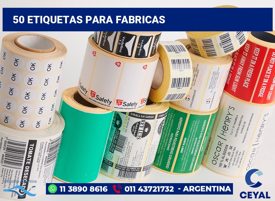 50 Etiquetas para fabricas