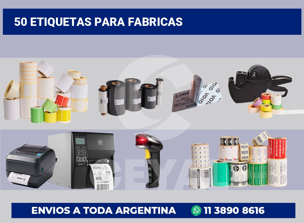 50 Etiquetas para fabricas