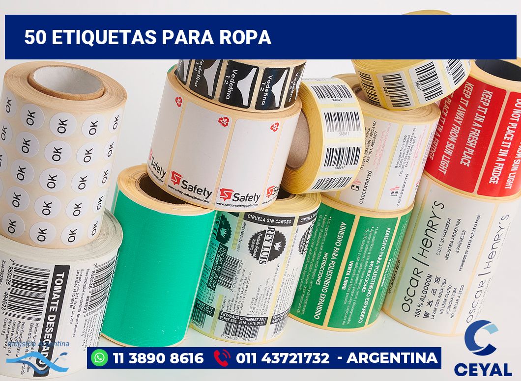 50 Etiquetas para ropa