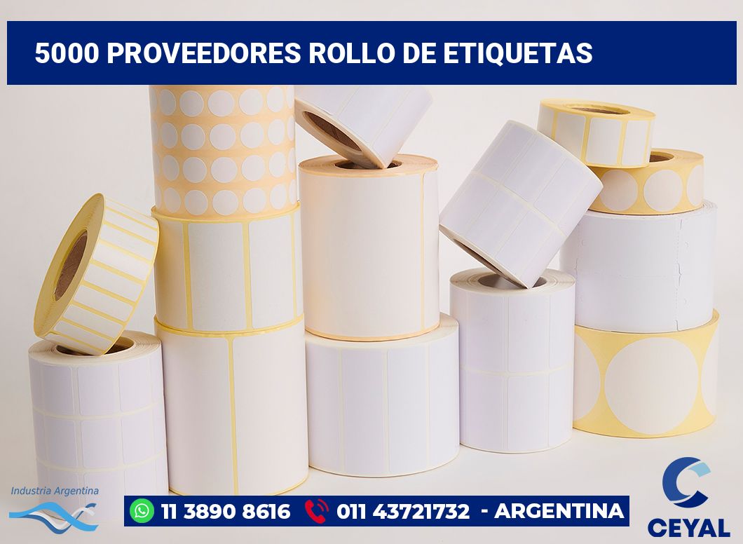 5000 Proveedores rollo de etiquetas