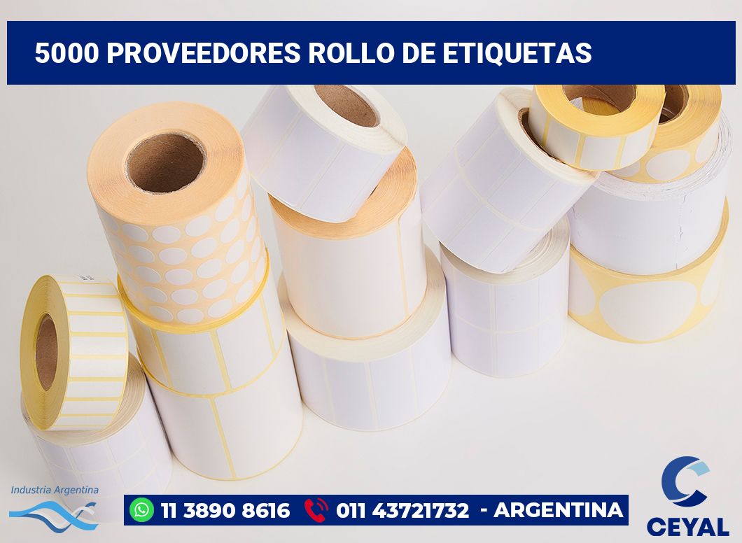5000 Proveedores rollo de etiquetas