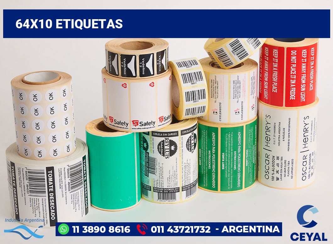 64x10 Etiquetas