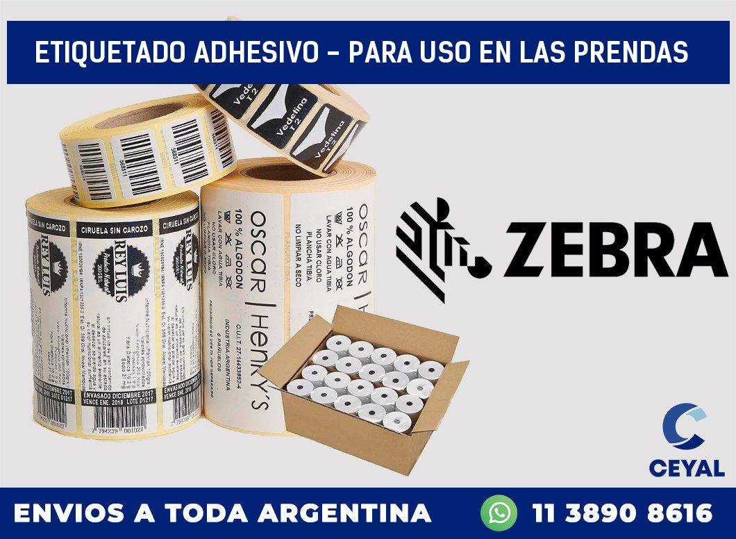 Etiquetado adhesivo – para uso en las prendas