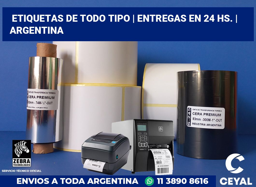 Etiquetas de todo tipo | Entregas en 24 hs. | Argentina