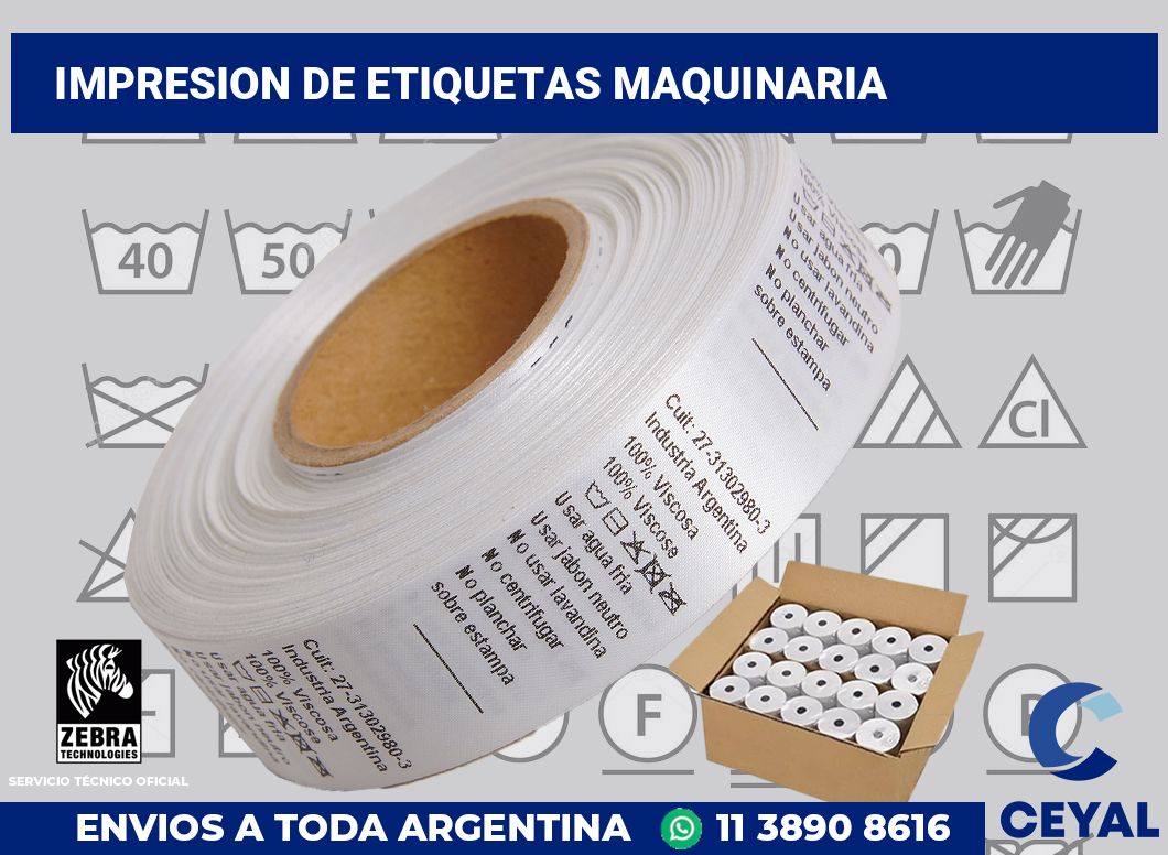 Impresion de etiquetas Maquinaria